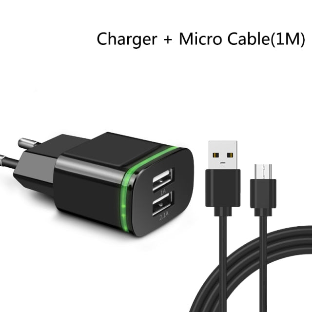 5V 2 Ports LED Light USB Charger