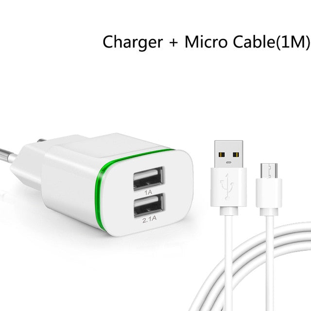 5V 2 Ports LED Light USB Charger