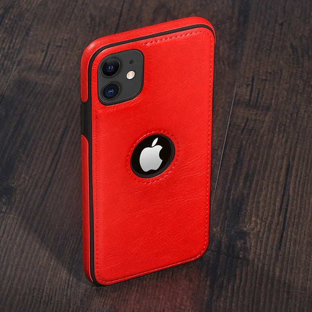 Solid Color PU Leather Phone Case For iPhone (Multi Options Available)