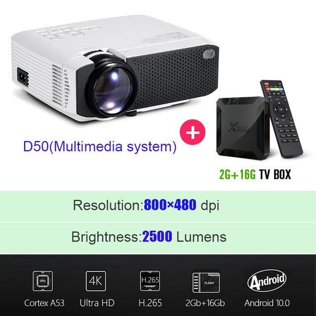 AUN MINI LED Projector D50/s Support 4K