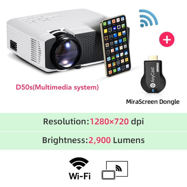 AUN MINI LED Projector D50/s Support 4K