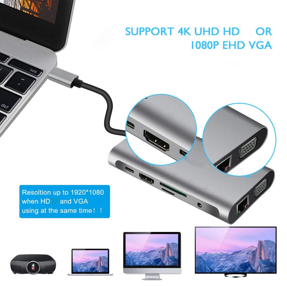 USB HUB Docking Station Type C Adapter