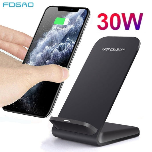 30W Qi Wireless Charger Stand For iPhone