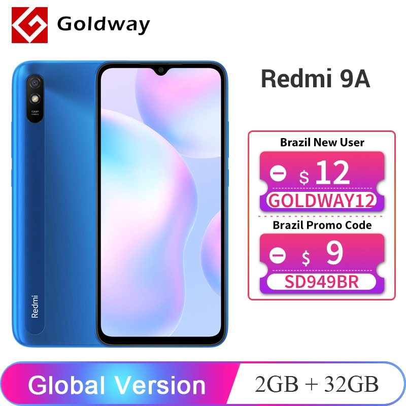 Global Version Xiaomi Redmi 9A 9 A 2GB RAM 32GB ROM Mobile Phone MTK Helio G25 Octa Core 13MP AI Rear Camera 6.53" HD+ 5000mAh